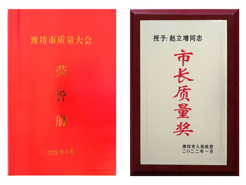 山東華全動(dòng)力股份有限公司董事長(zhǎng)趙立增榮獲第九屆濰坊市市長(zhǎng)質(zhì)量獎(jiǎng)